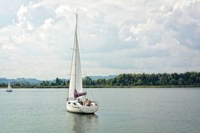 sailing boat on a lake in Europe