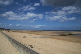 landscape of sunny day on the omaha beach in normandy