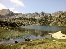 wonderful mountain lake in pyrenees