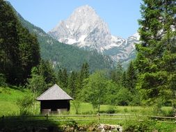 Hut near the mountains