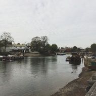 boats on the Thames in the countryside