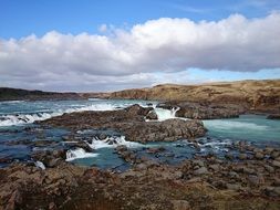 iceland river rock landscape