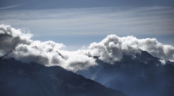 clouds in high mountains scenery