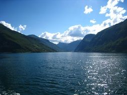 mountain lake on a sunny day