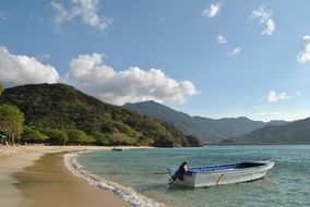 fishing boat on the beach in colombia