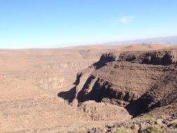 Beautiful landscape of the sandy desert with canyon in morocco