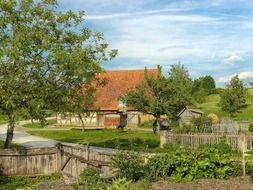 barn in a village in germany