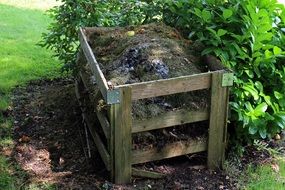 box of compost in the garden