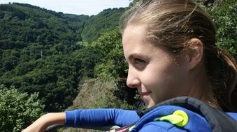 girl mountains closeup