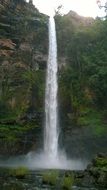 waterfall on a high cliff