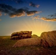 rocks at the back light