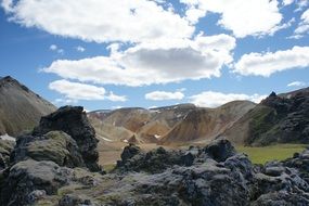 panoramic view of the picturesque mountains landscape in iceland