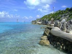 the coastline of the island of Cozumel, Mexico