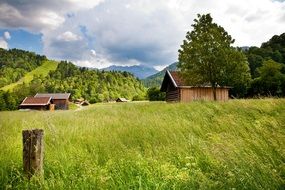 village in the picturesque alps in switzerland