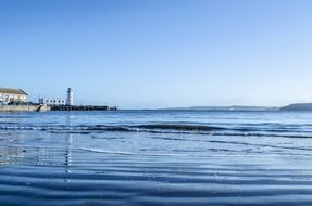 distant view of the lighthouse on the calm coast