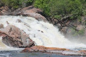 raging water on rocky shores