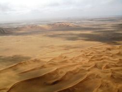 Top view of the sandy desert