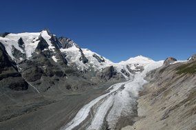 panorama of a glacier in the Alps