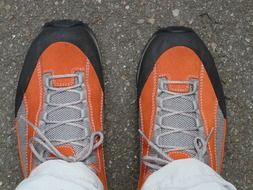 orange mountaineering boots