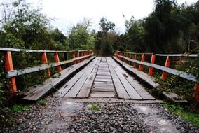 wooden bridge across the river