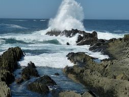 Rocky beach in South Africa