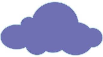 Blue cloud on white background