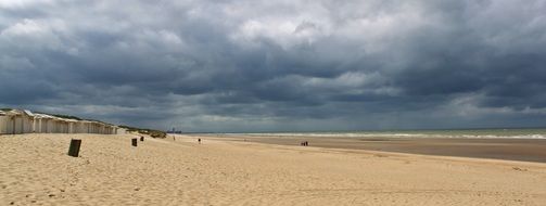 lonely sand beach coast landscape, north sea