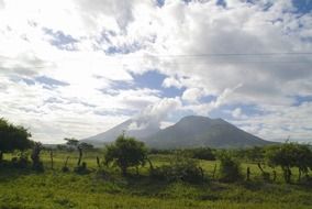 mountain under the clouds in nicaragua
