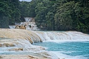 colorful landscape of the waterfall