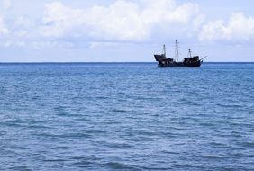 pirate ship in blue sea