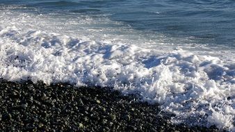 pebble beach and sea foam