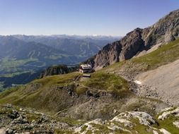 panorama of hiking trails in mountains