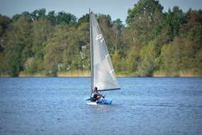 sailing on lake surface