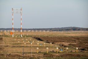 landscape of runway lighting in countryside