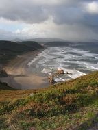 panoramic view of the beach in a storm