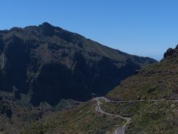 pass road in the mountain on Canary Islands