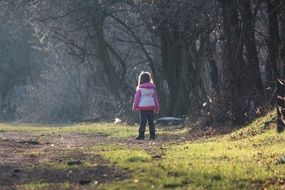 child play in forest