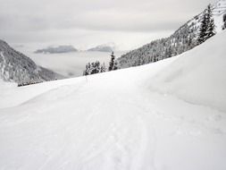 winter at mountains, scenic alpine landscape