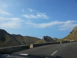 Highway in the mountains in Mallorca