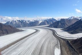 panoramic view of the glacier in yukon national park