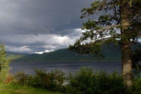 canim lake thunderstorm mood scenery