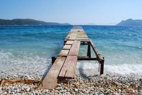 Shoreline of the water in Greece on a sunny day