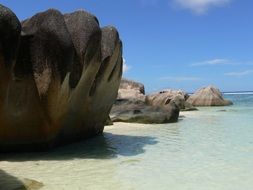 rocky beach in the seychelles