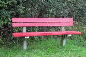 red park bench