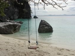 Swing near the water