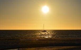 stunning sunset in the sea