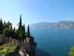 a picturesque rocky landscape and lake in Malcesine