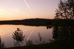 natural sunset lake