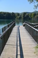 fishing pier in lake water