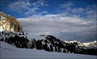 picturesque Alpine landscape in winter